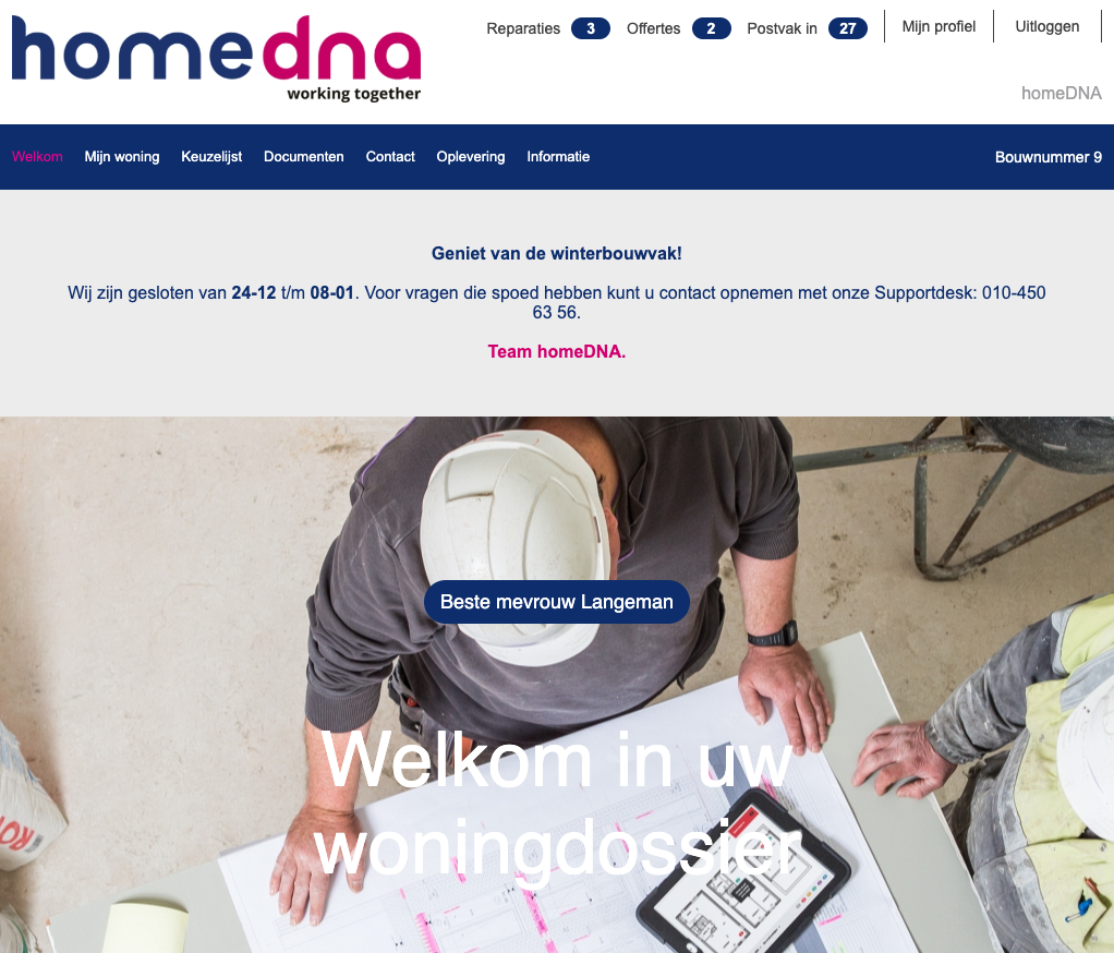 Notificatie homedna woningdossier